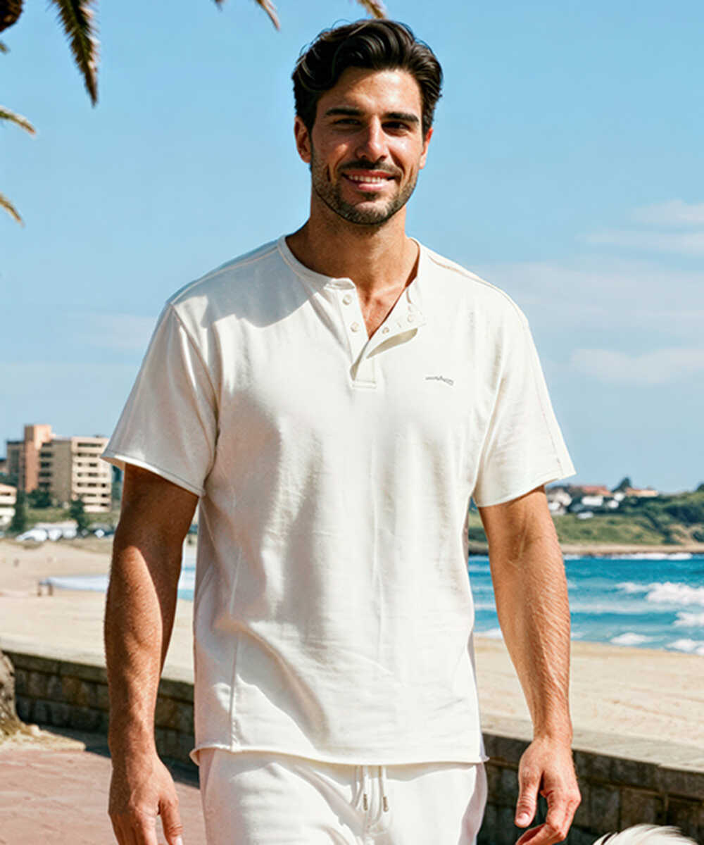 別注限定 カットオフ ヘンリーネックTシャツ