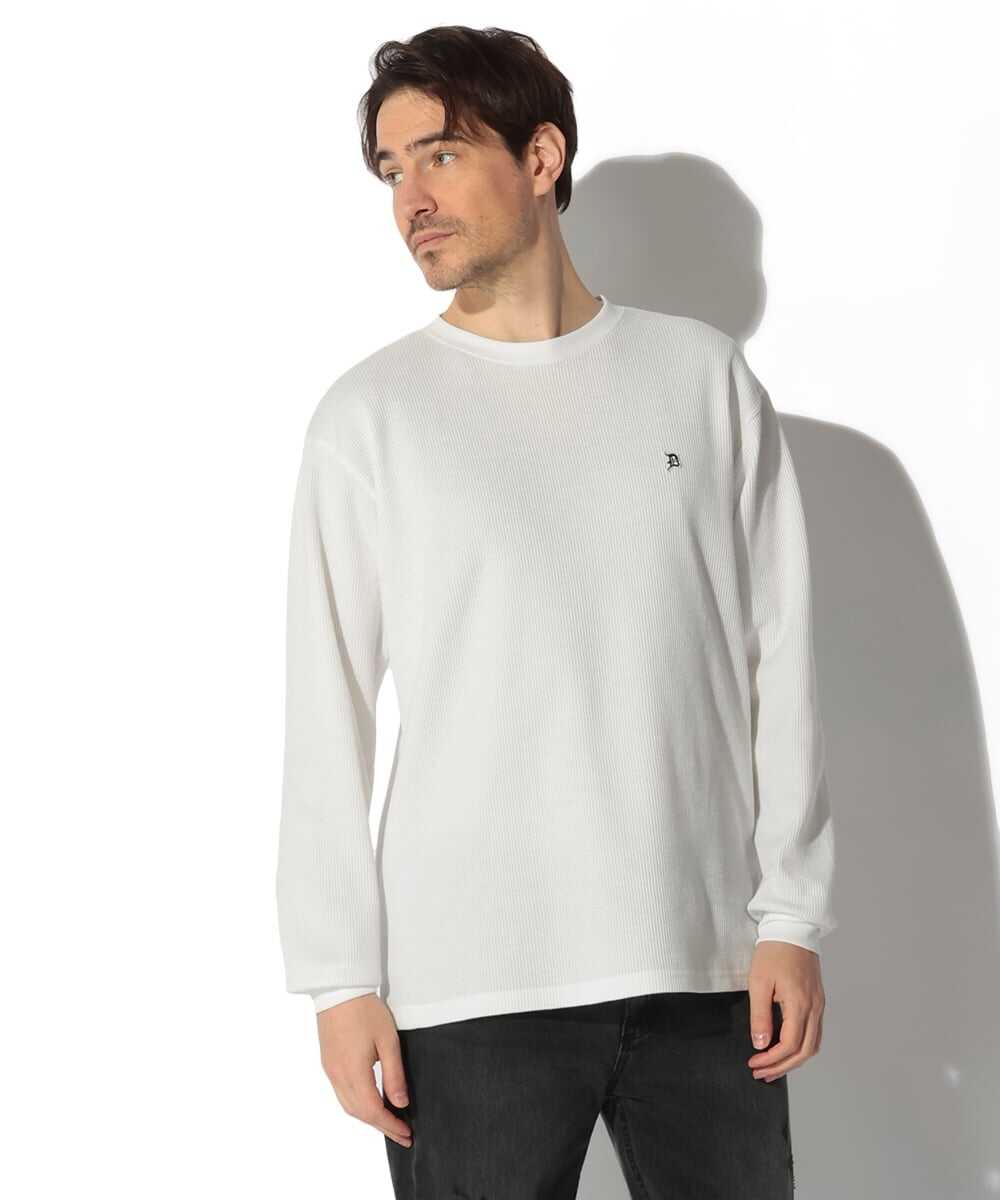 ワンポイント ワッフルクロスロンT