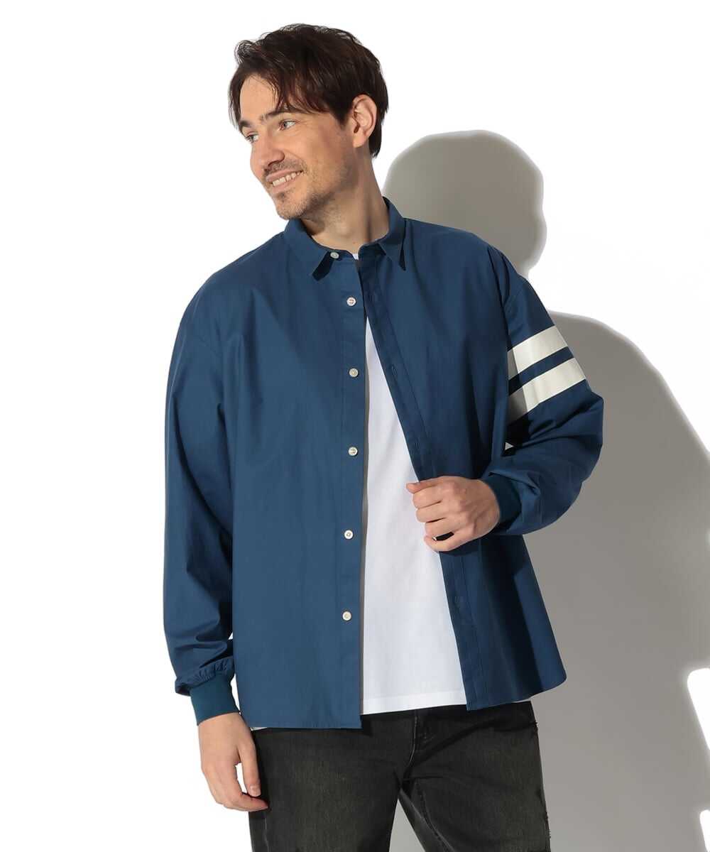 バックサテンショート カラーラインシャツ