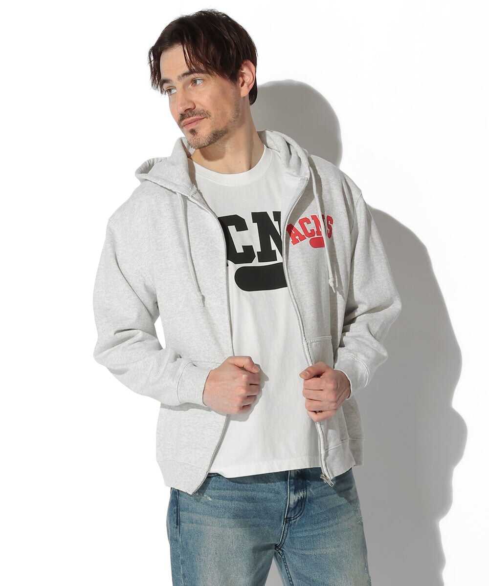 エイジング カレッジロゴ ジップアップパーカ