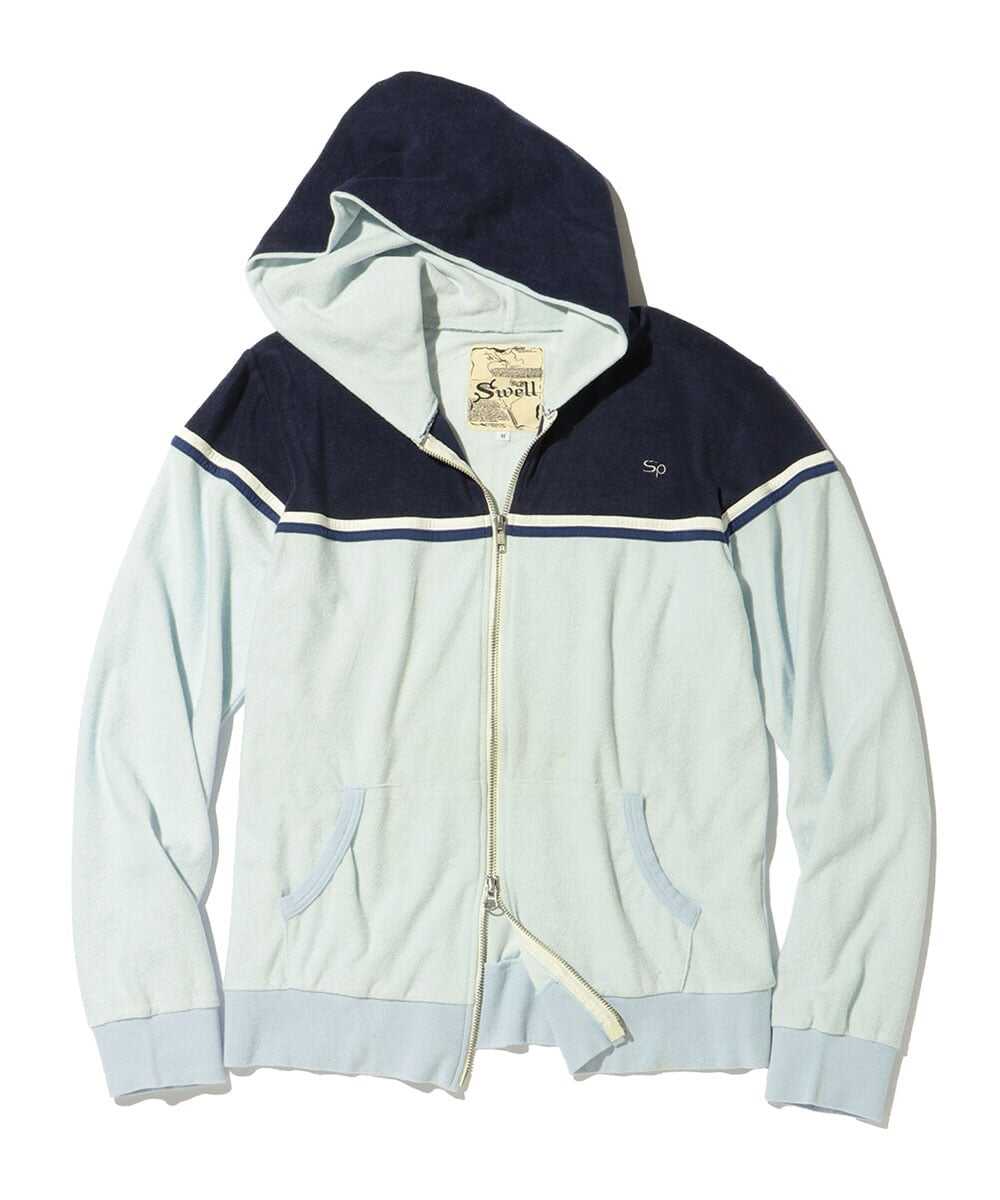 ツートーン パイルジップパーカ