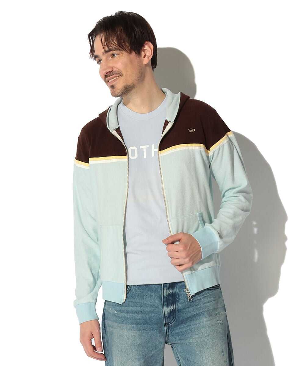 ツートーン パイルジップパーカ