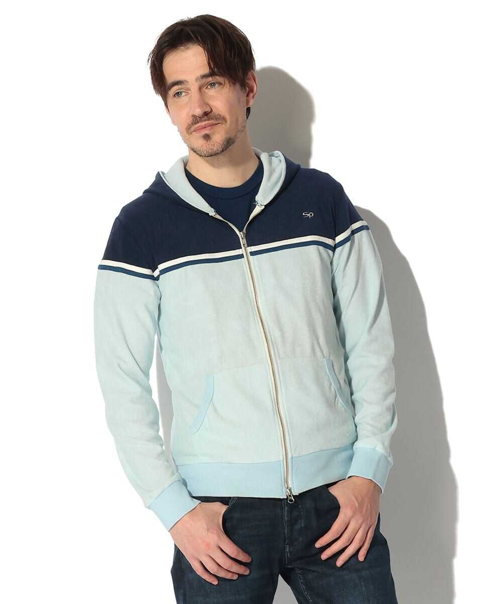 ツートーン パイルジップパーカ