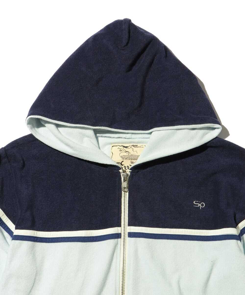 ツートーン パイルジップパーカ