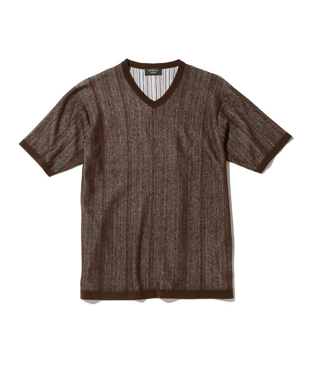 ストライプニットTシャツ