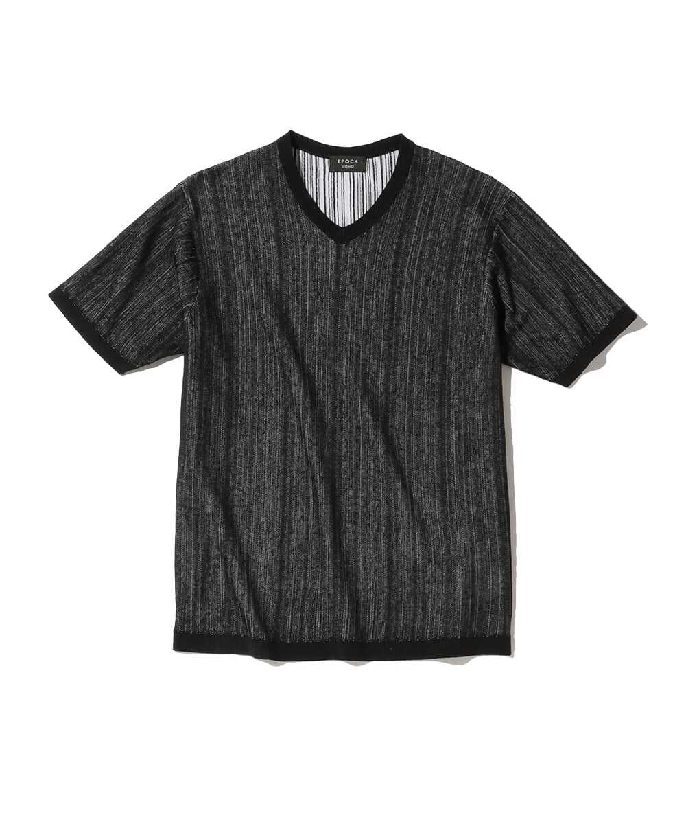 ストライプニットTシャツ