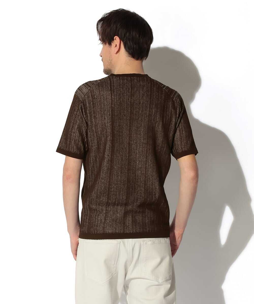 ストライプニットTシャツ