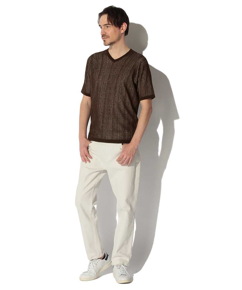 ストライプニットTシャツ