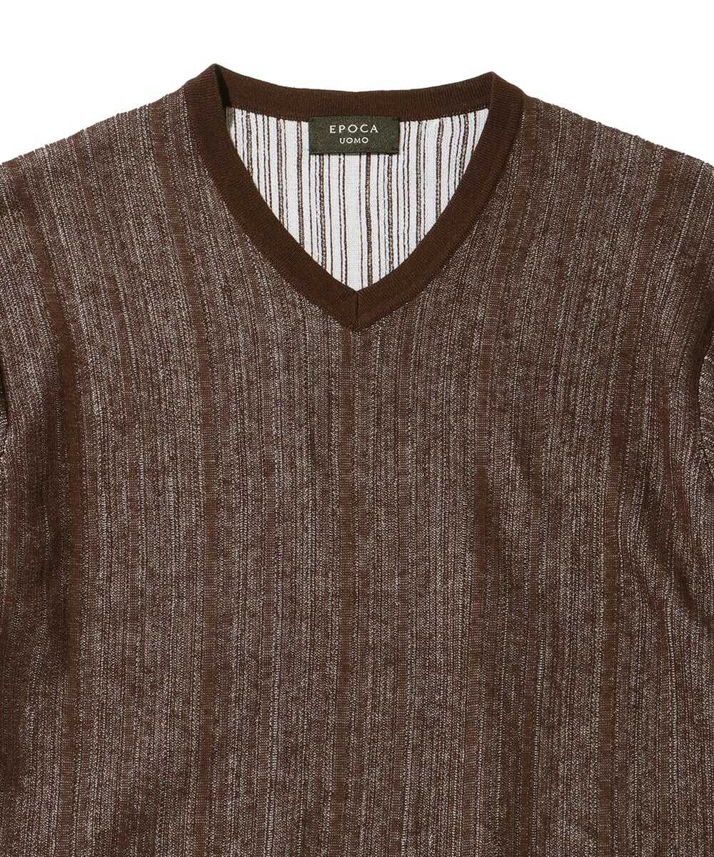 ストライプニットTシャツ