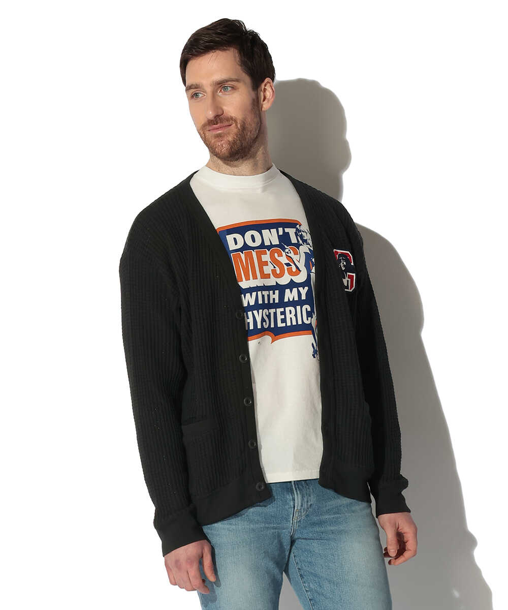 HG LAYDOWN ワッペンカーディガン