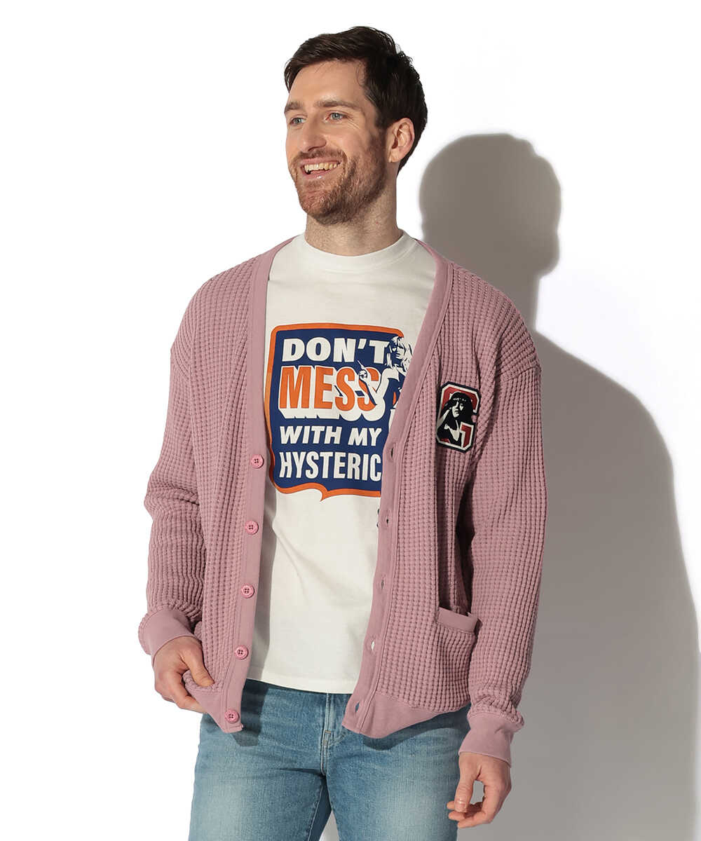 HG LAYDOWN ワッペンカーディガン