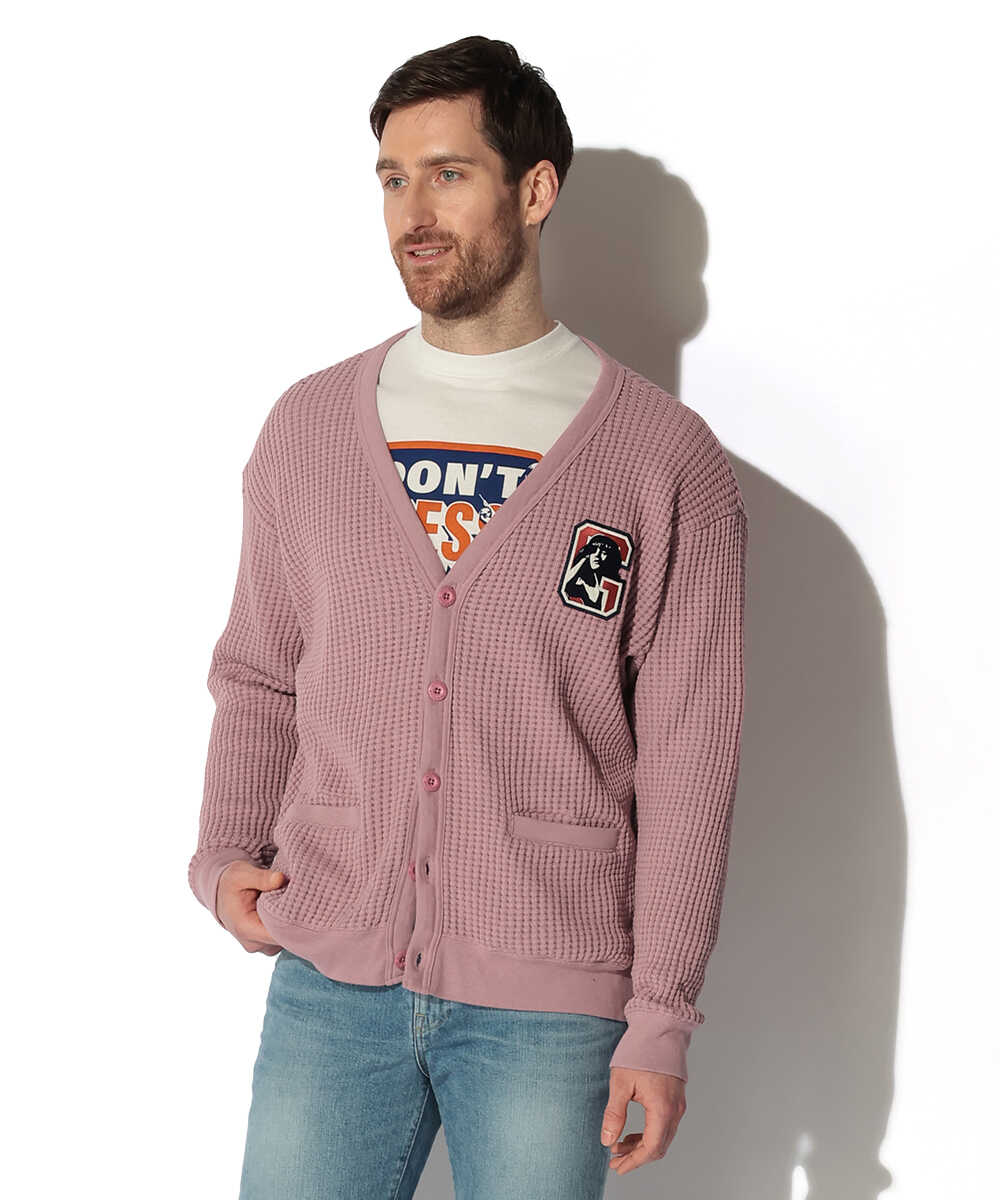 HG LAYDOWN ワッペンカーディガン