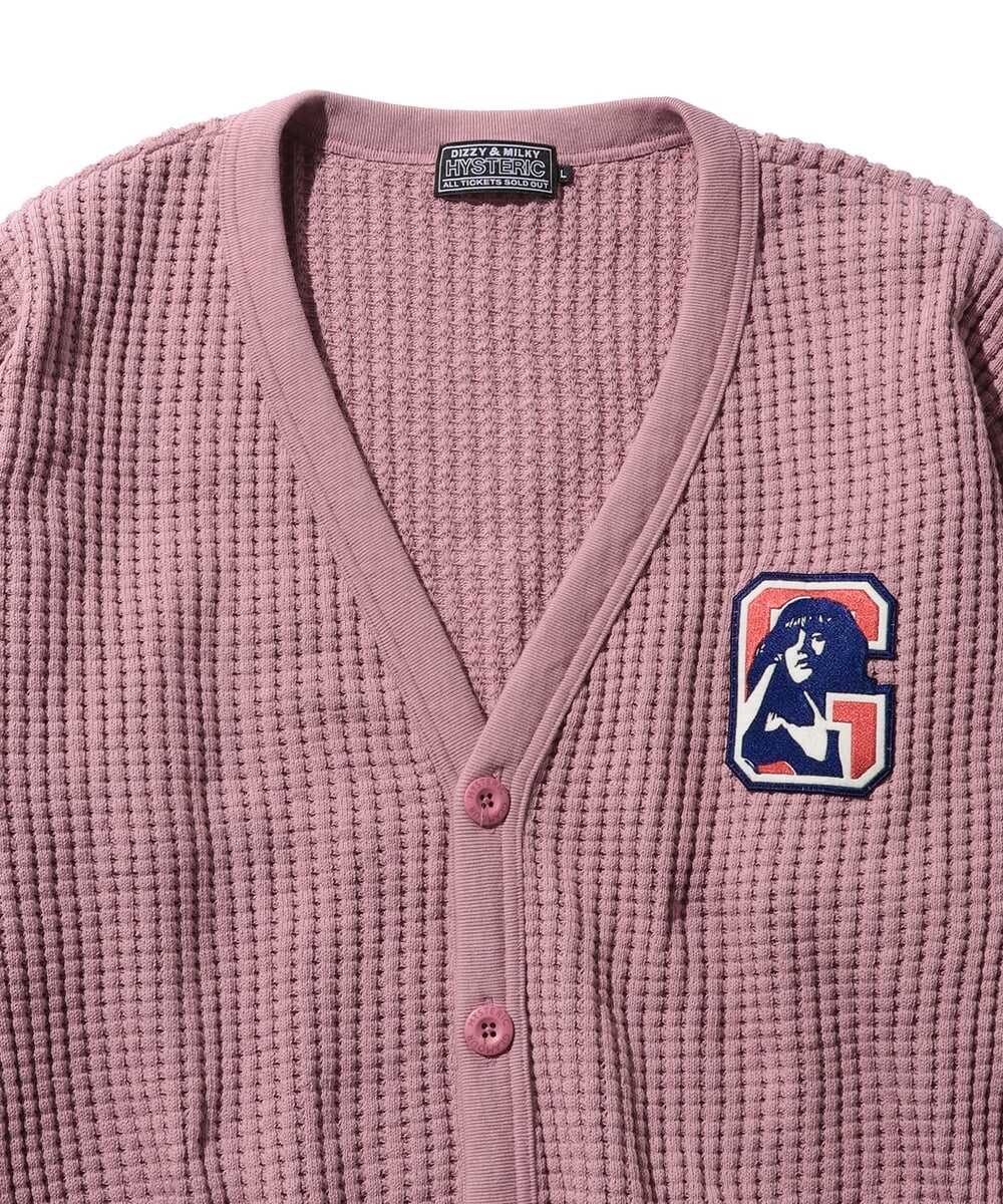 HG LAYDOWN ワッペンカーディガン