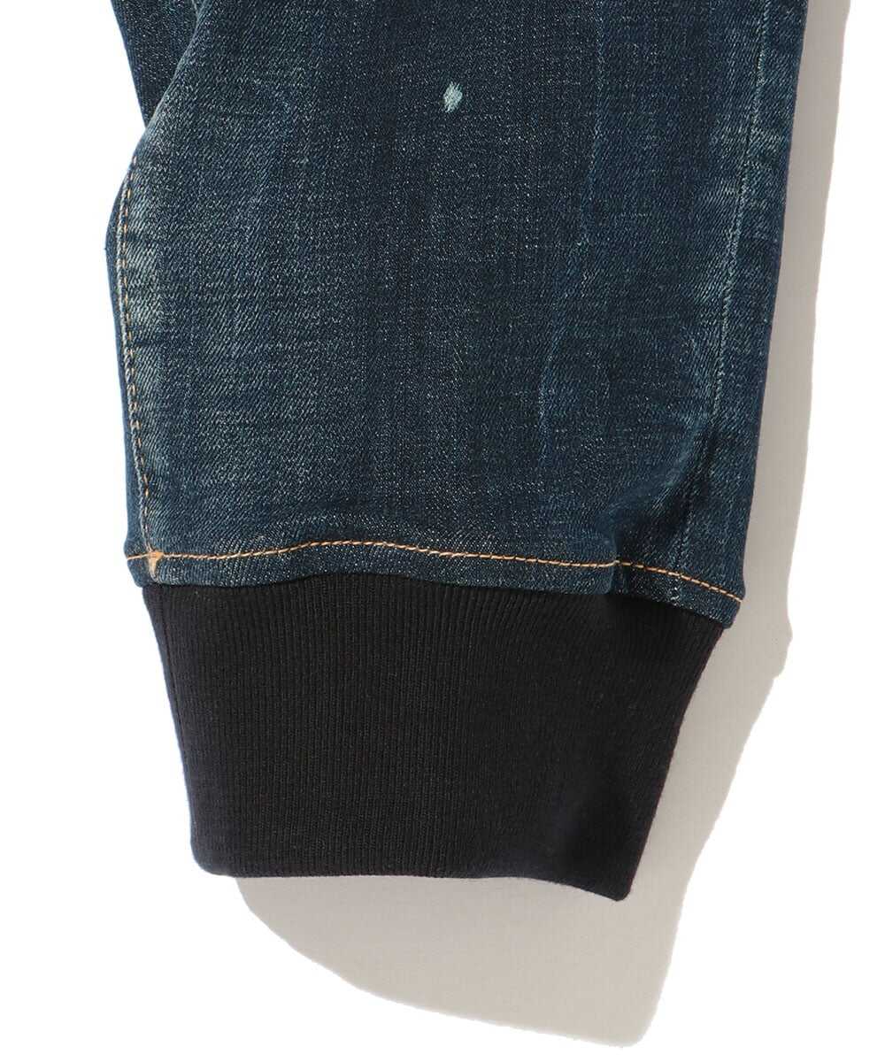 ウォッシュ加工 トラックデニムパンツ