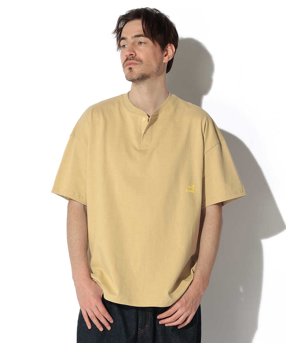 8オンス ヘビーウェイト オーバーサイズ ヘンリーネックTシャツ