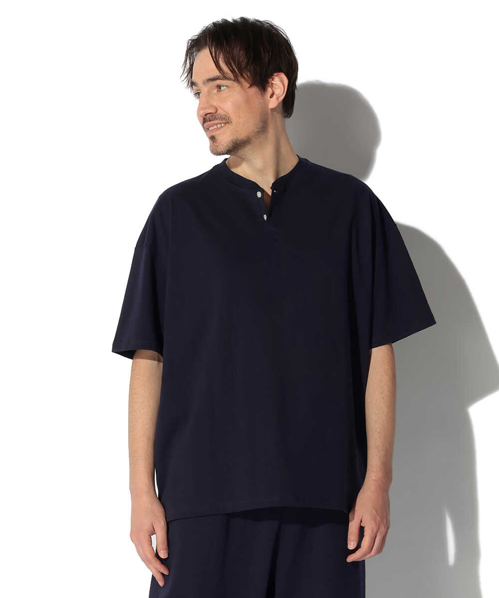 8オンス ヘビーウェイト オーバーサイズ ヘンリーネックTシャツ