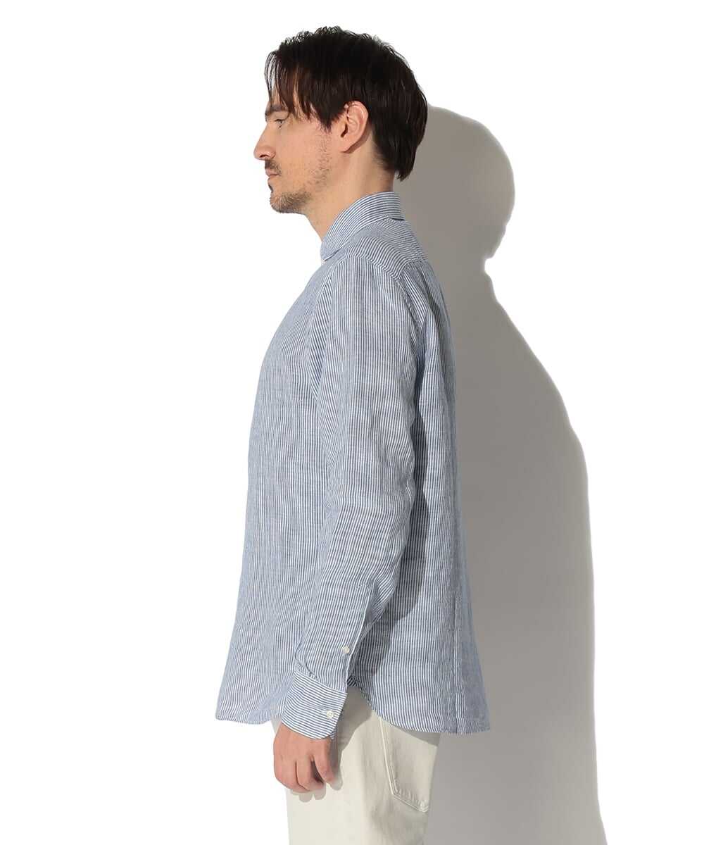  ALFRED/アルフレッド ストライプリネンシャツ