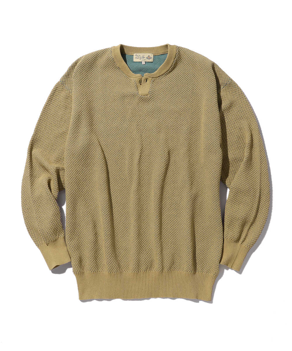 メッシュニット ヘンリーネック