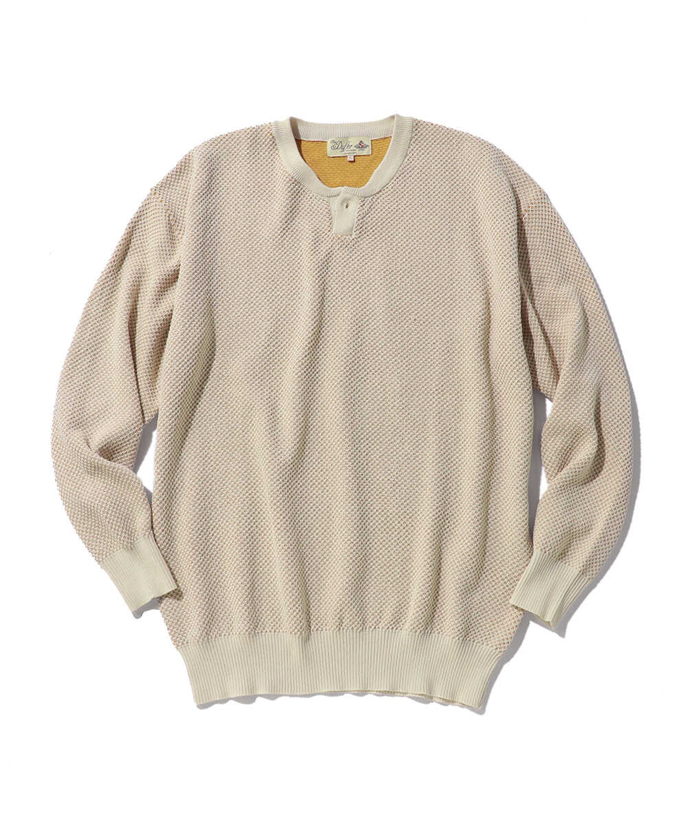 メッシュニット ヘンリーネック