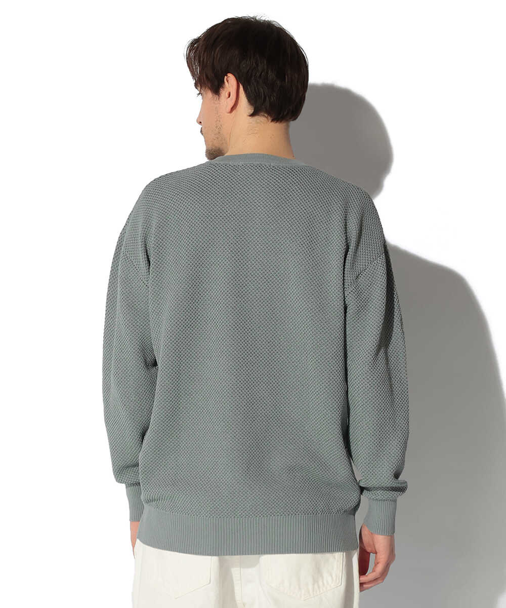 メッシュニット ヘンリーネック