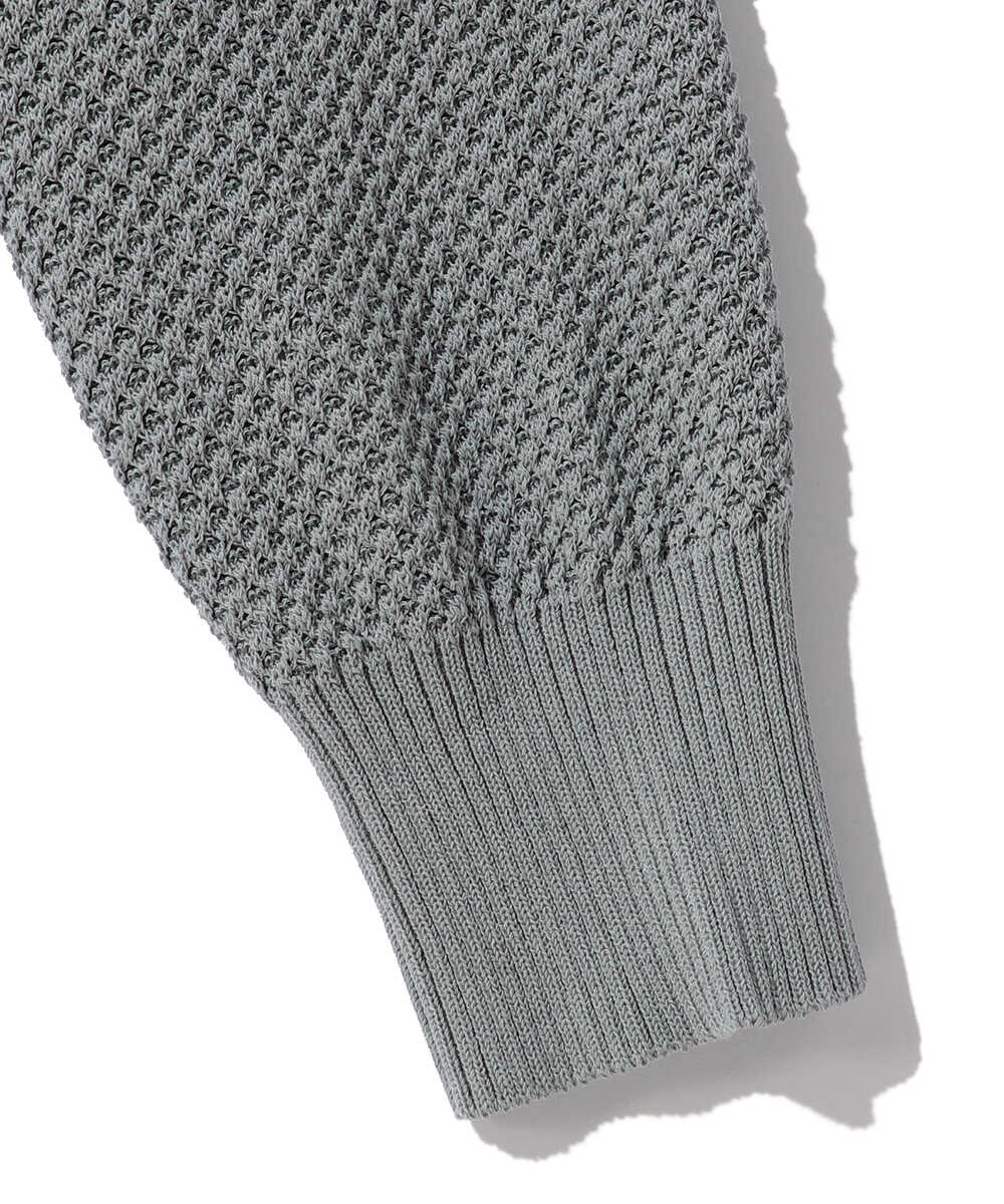 メッシュニット ヘンリーネック