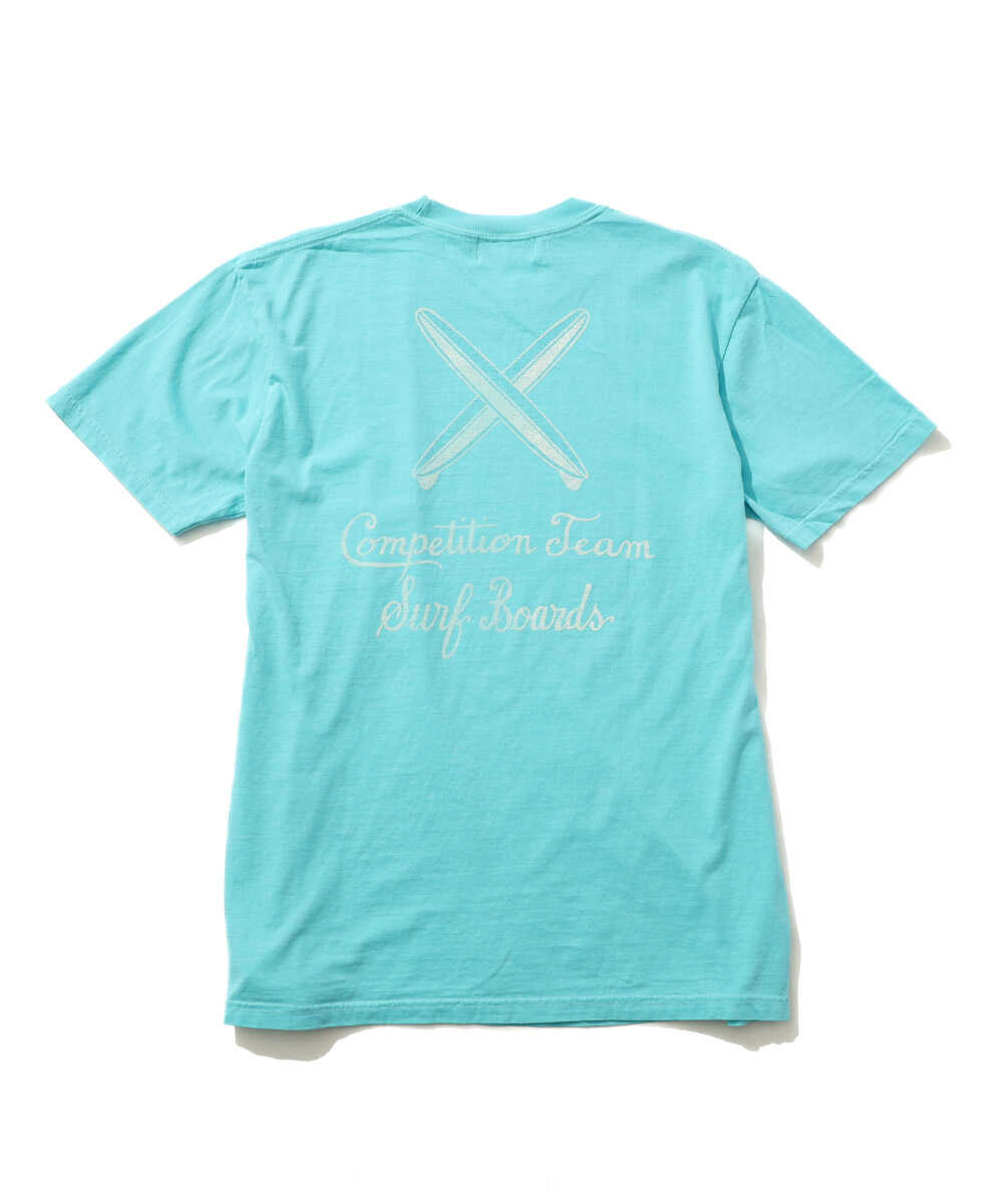 別注限定 バックプリント ピグメントダイ サーフプリントTシャツ