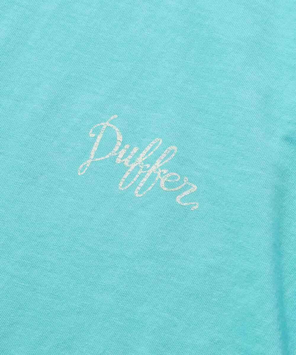 別注限定 バックプリント ピグメントダイ サーフプリントTシャツ