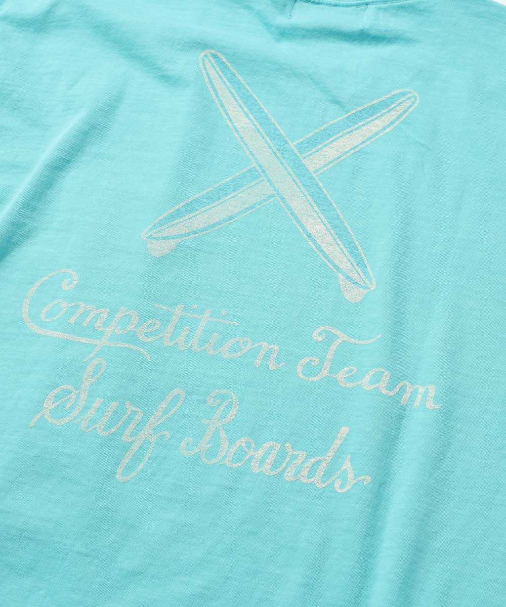 別注限定 バックプリント ピグメントダイ サーフプリントTシャツ