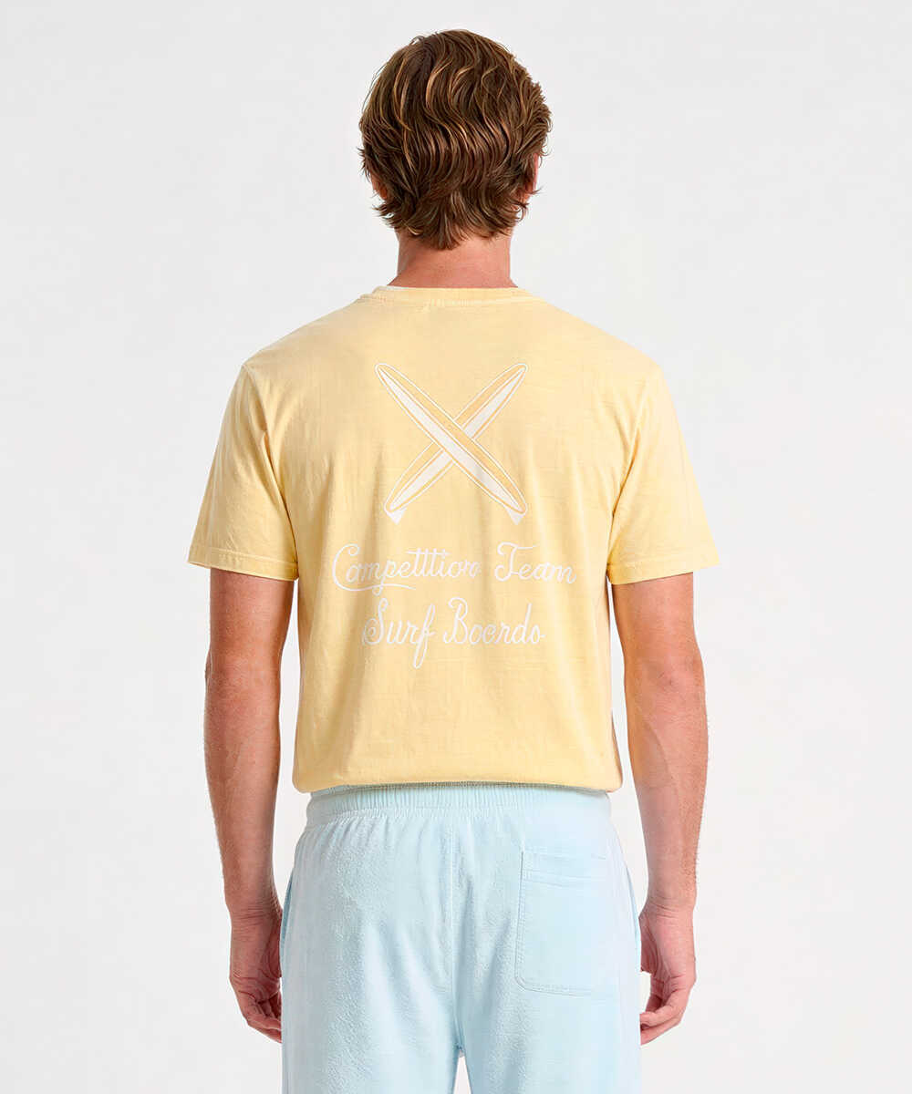 別注限定 バックプリント ピグメントダイ サーフプリントTシャツ