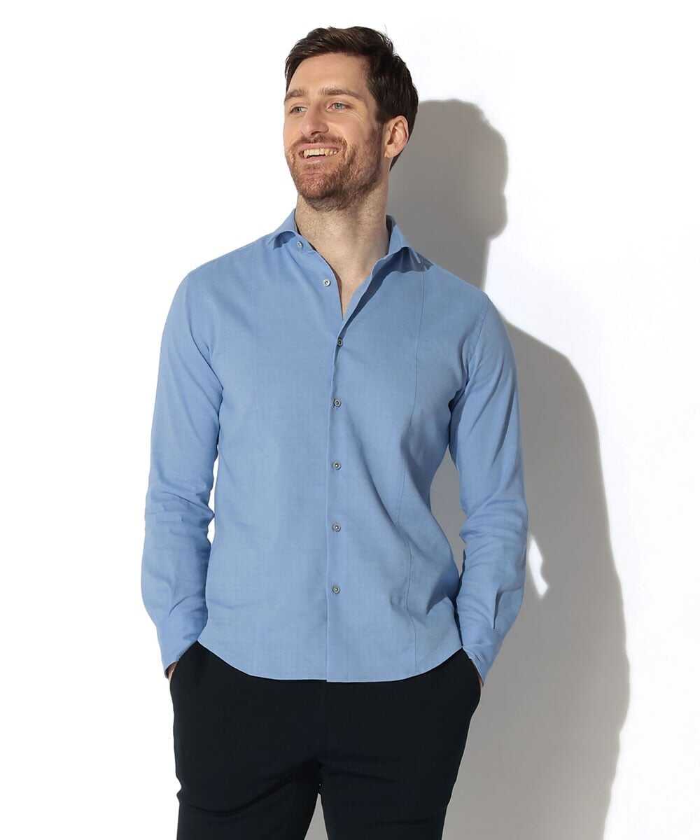 リネン ストレッチシャツ