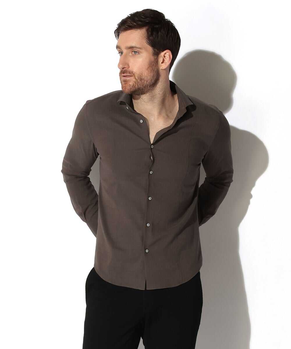 リネン ストレッチシャツ