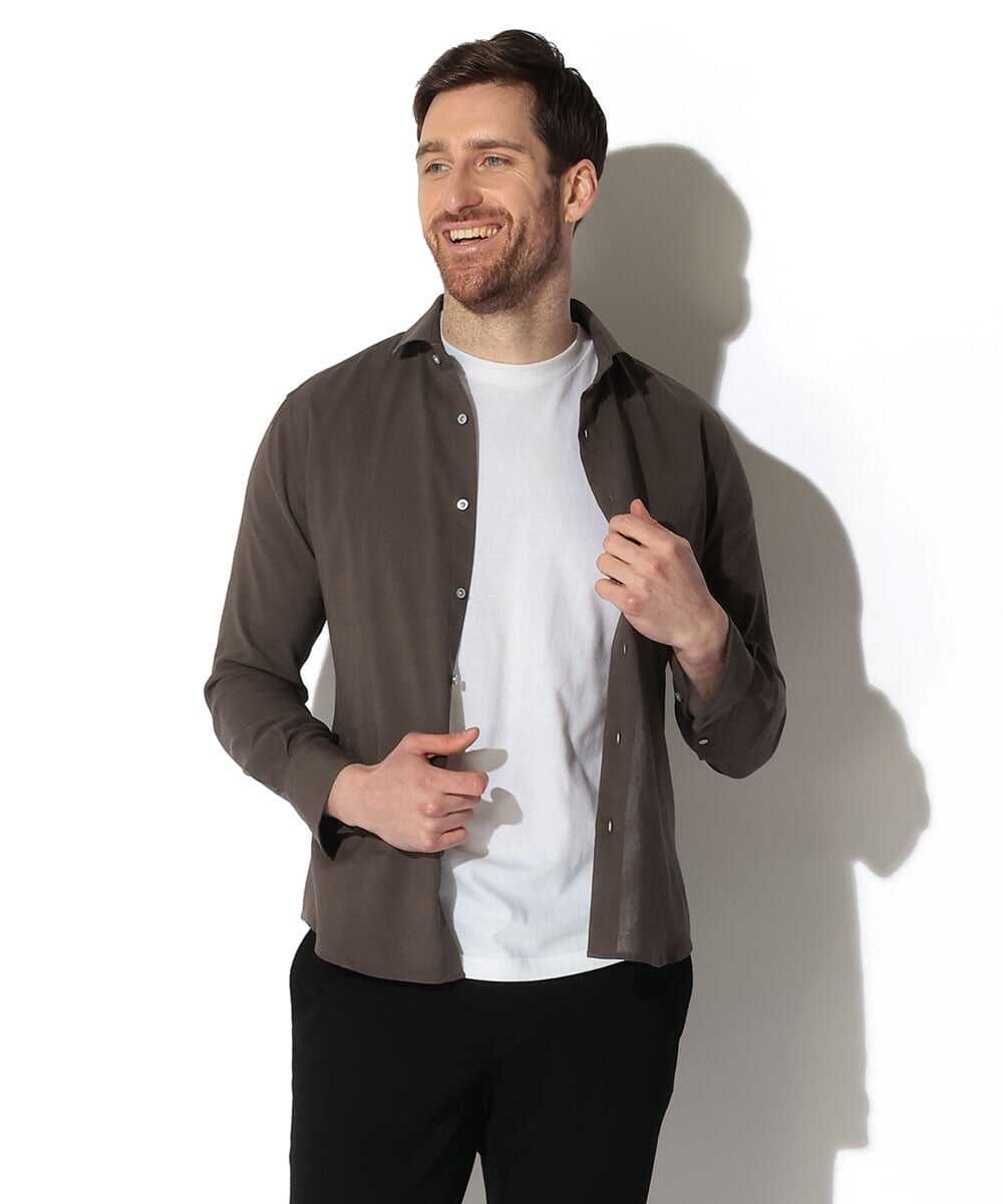 リネン ストレッチシャツ