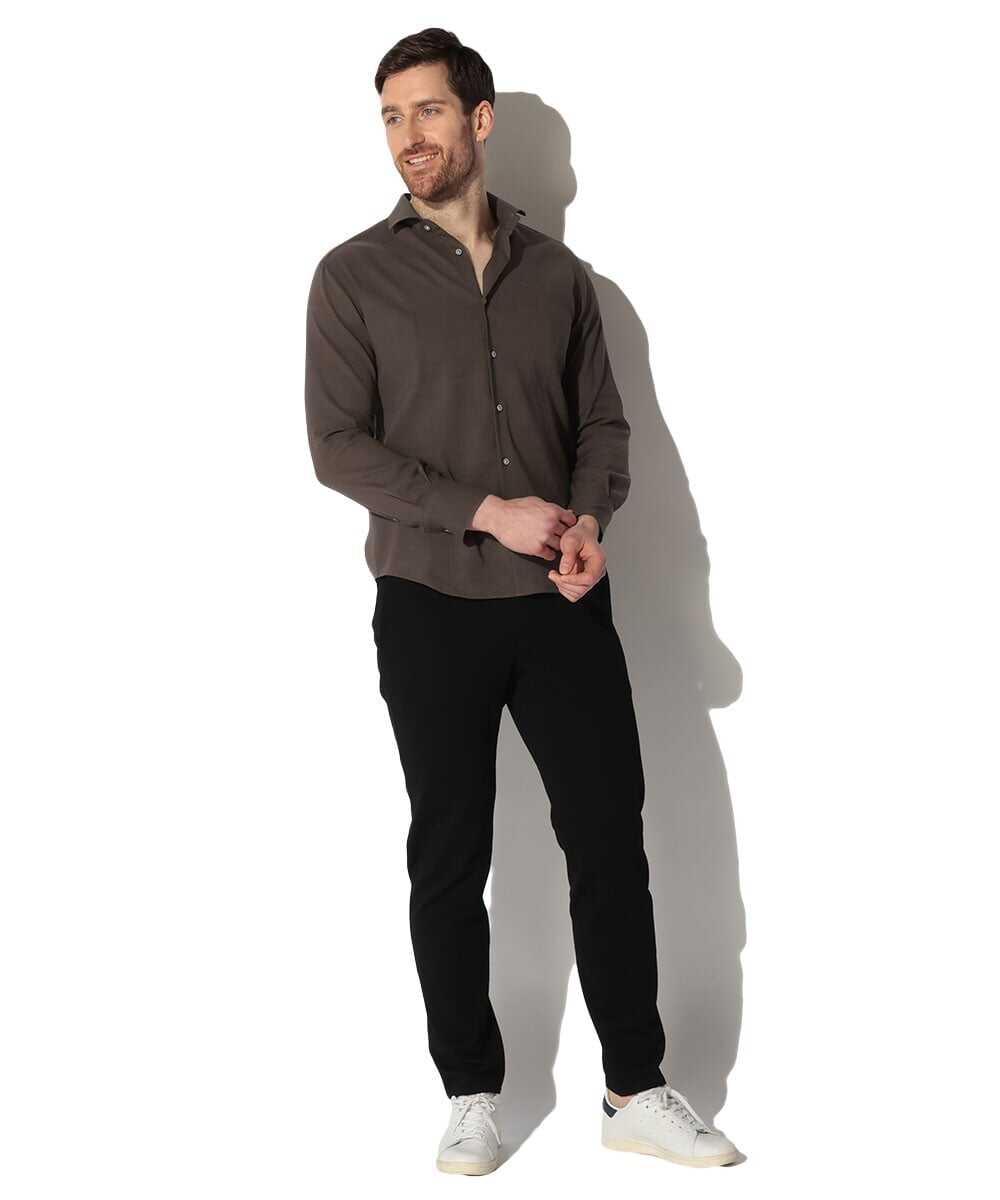 リネン ストレッチシャツ