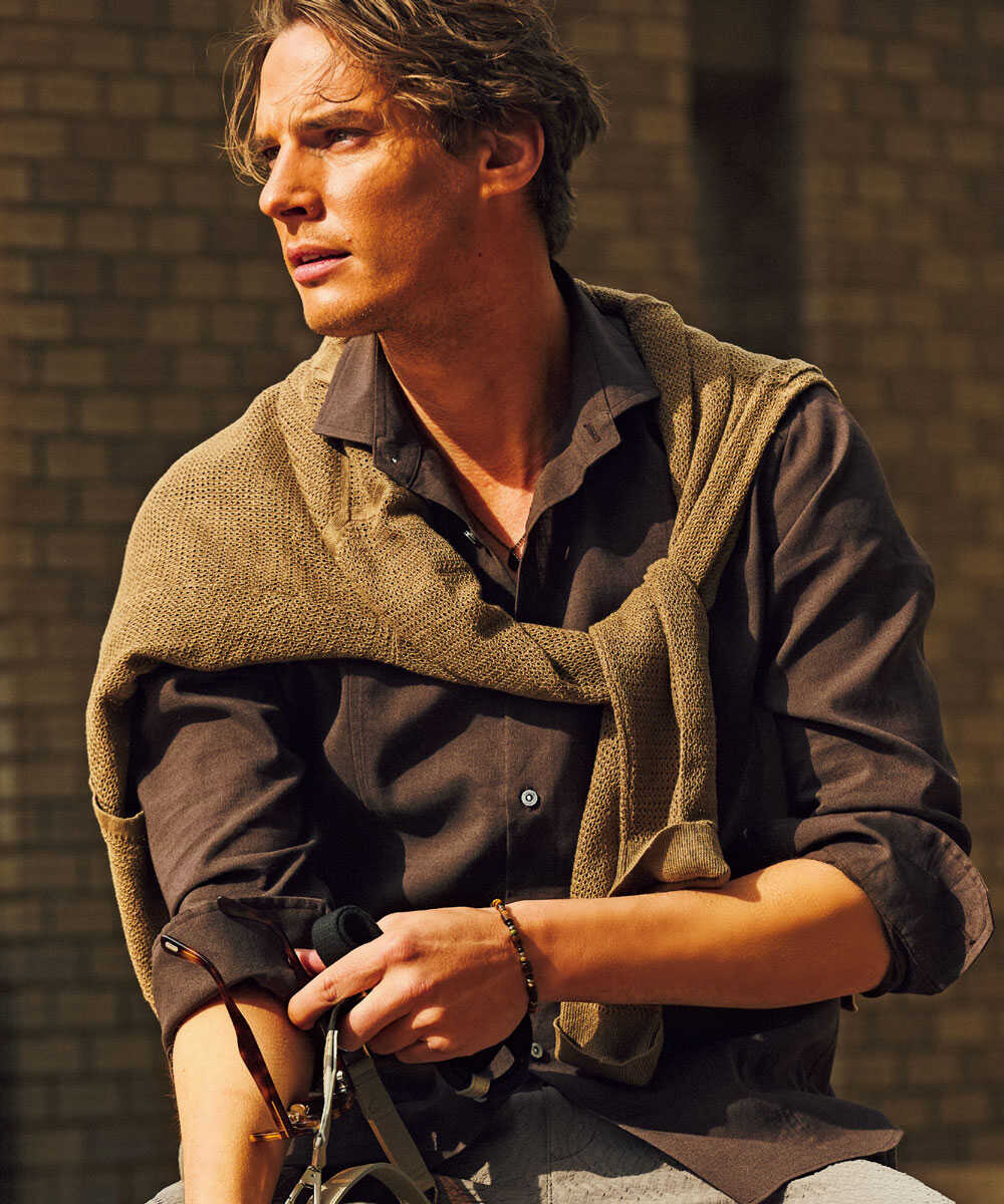 リネン ストレッチシャツ