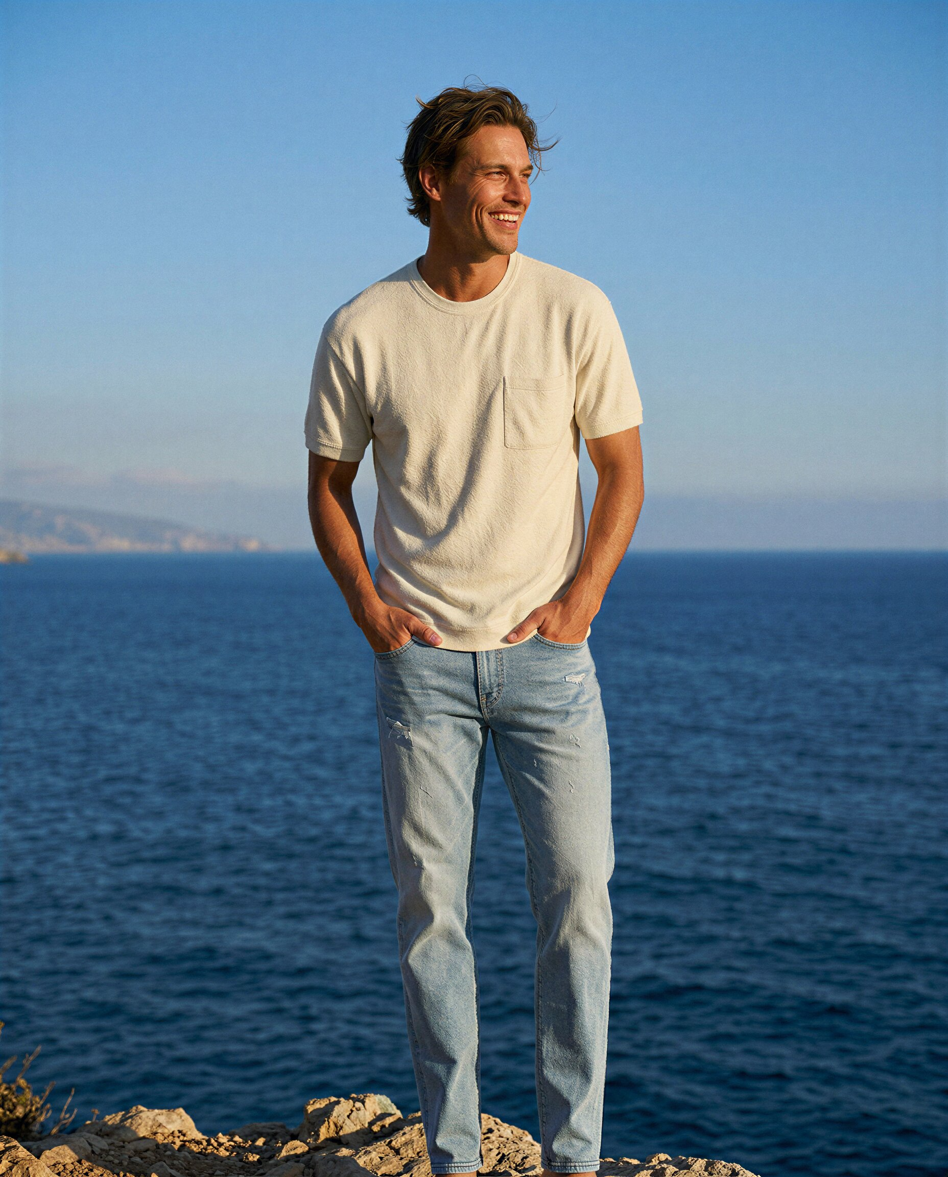 限定 クルーネック 半袖ニットTシャツ