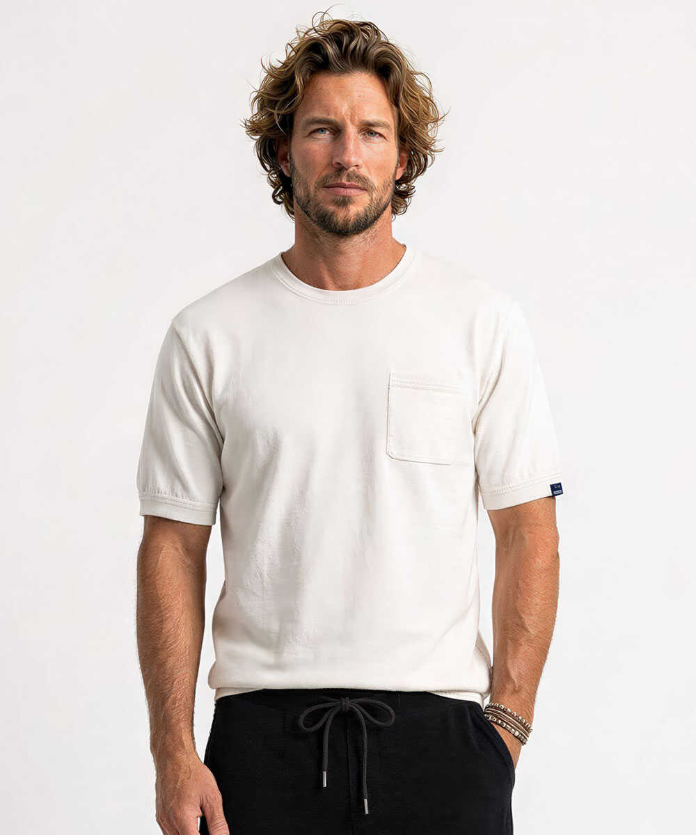 限定 クルーネック 半袖ニットTシャツ