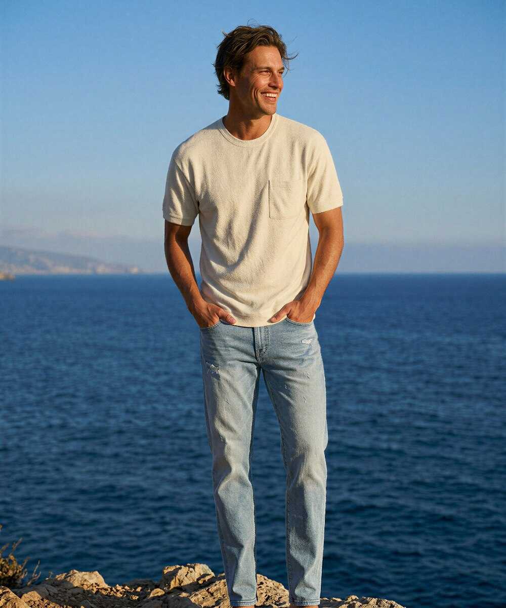 限定 クルーネック 半袖ニットTシャツ