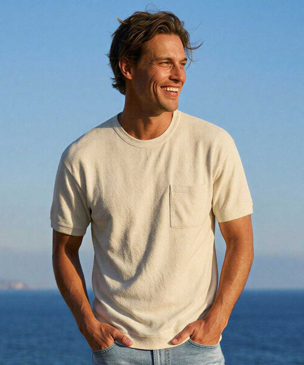 限定 クルーネック 半袖ニットTシャツ