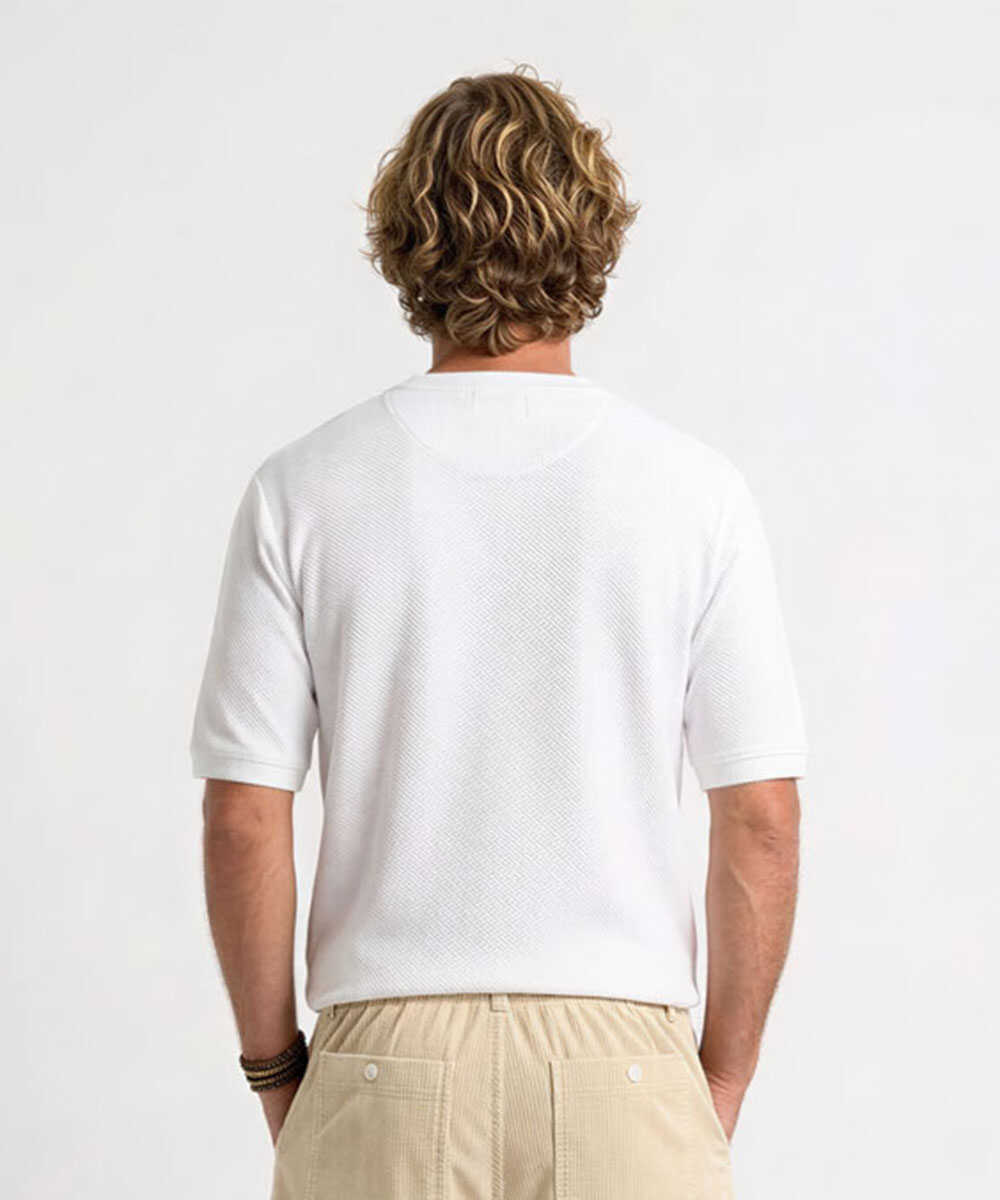 限定 ヘンリーネック ニットTシャツ