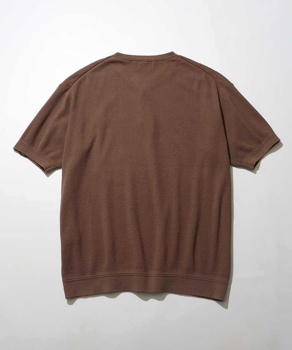 限定 ヘンリーネック ニットTシャツ