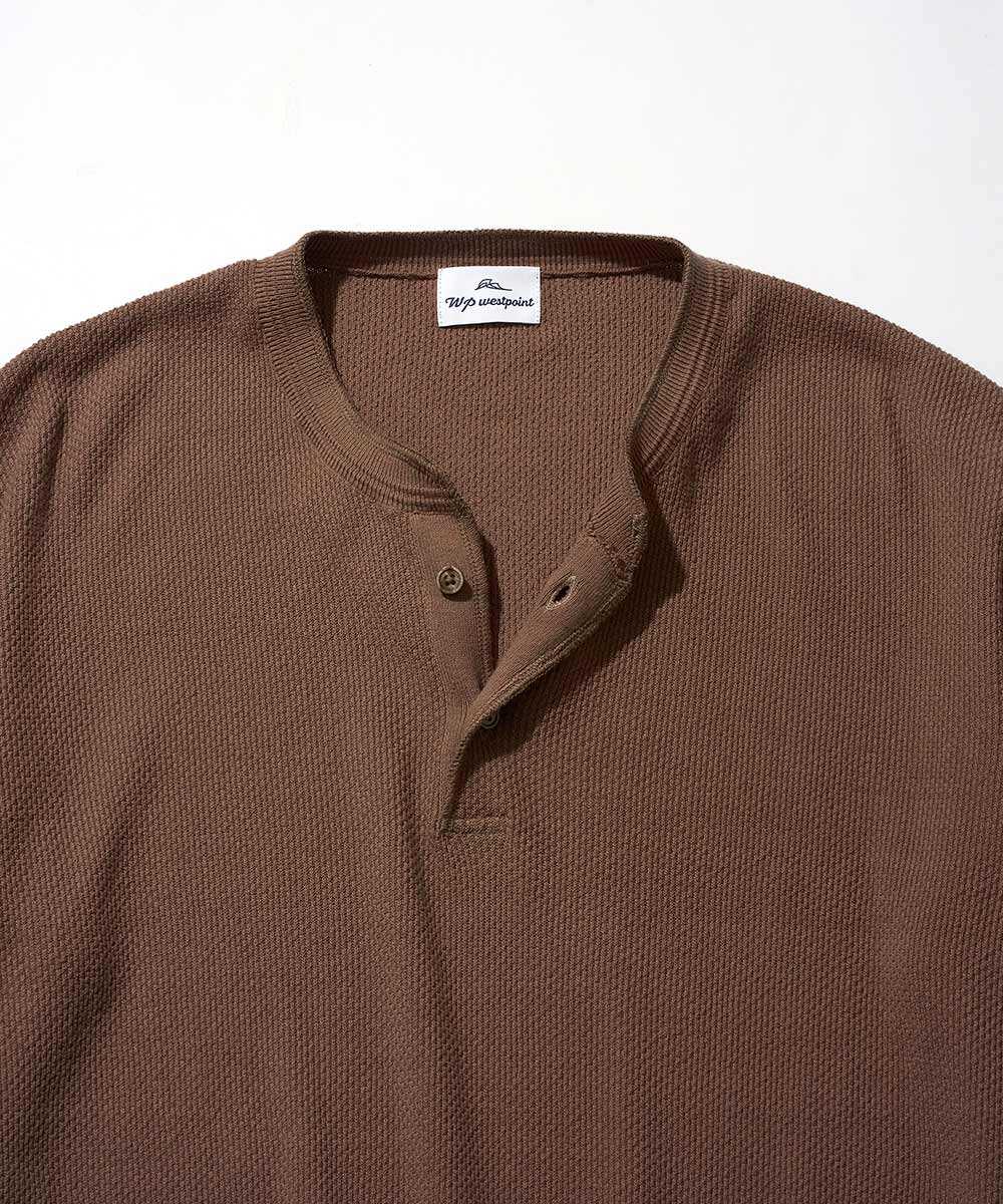 限定 ヘンリーネック ニットTシャツ