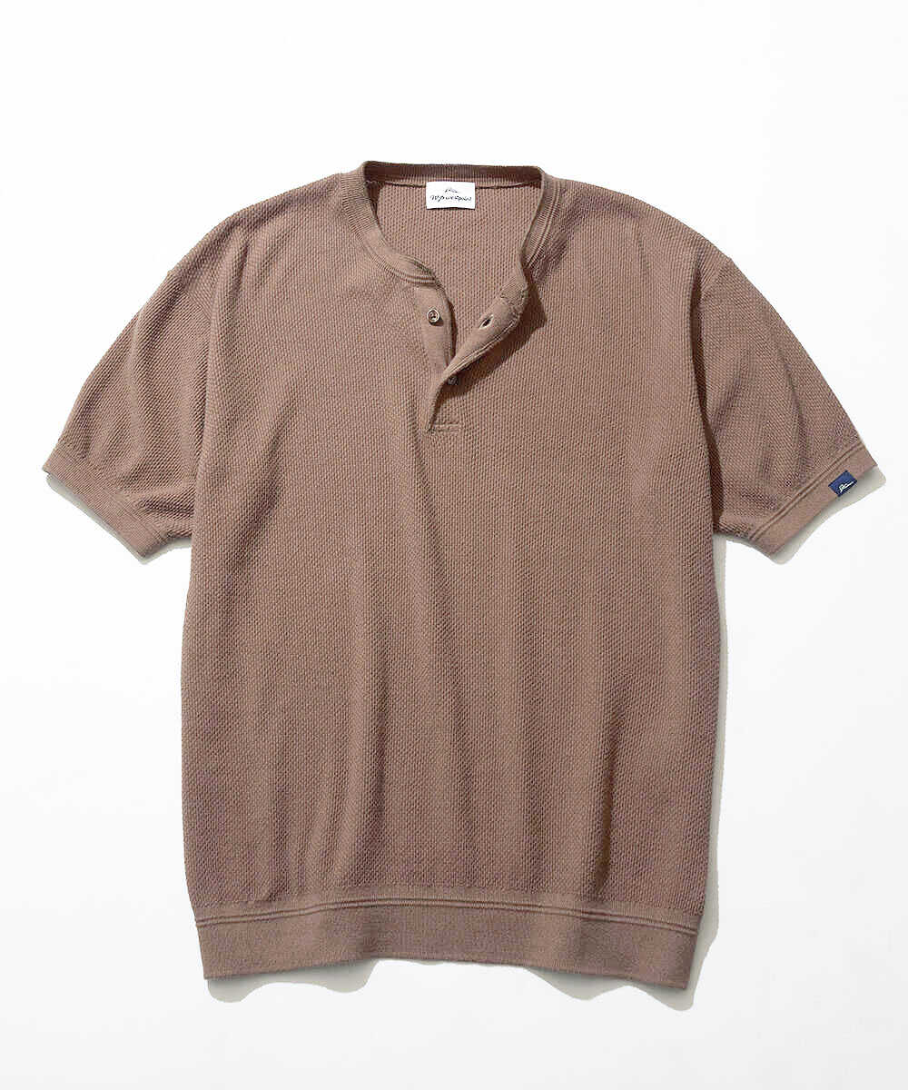 限定 ヘンリーネック ニットTシャツ