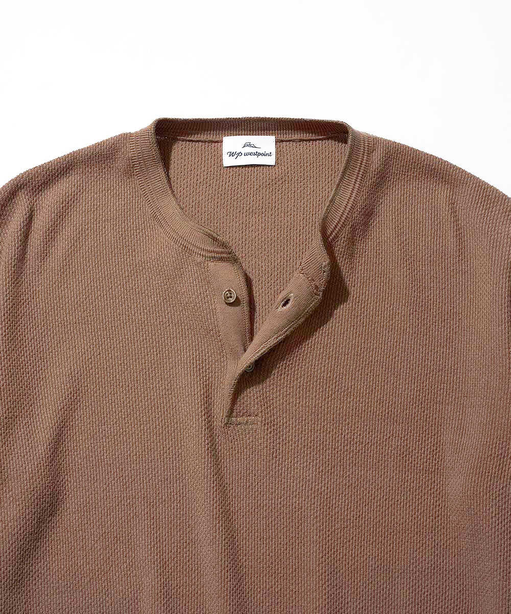 限定 ヘンリーネック ニットTシャツ