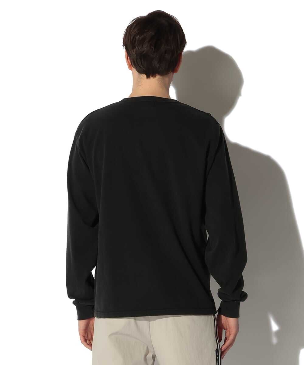 刺繍入り ヘンリーネックロンT