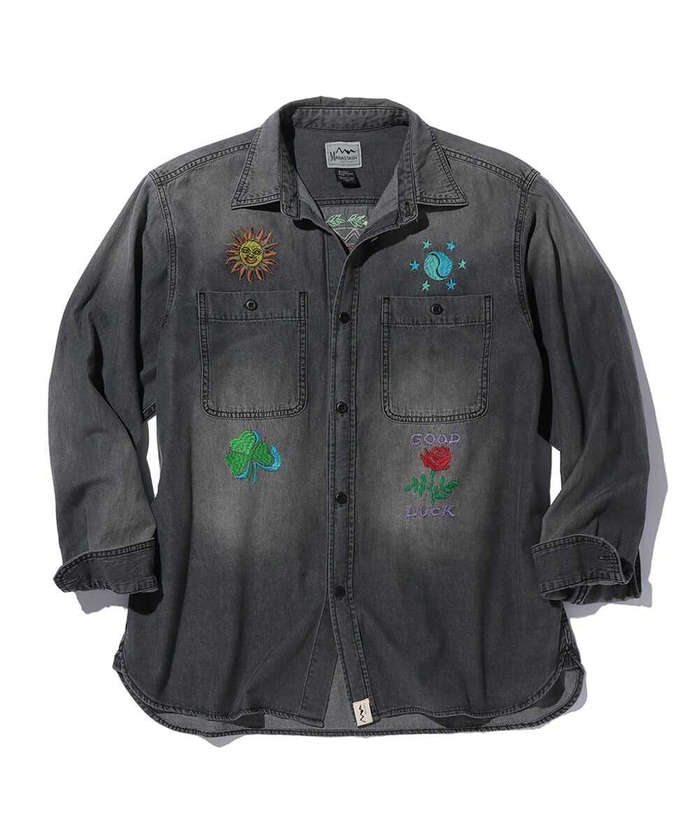 エンブロイダリー デニムシャツ