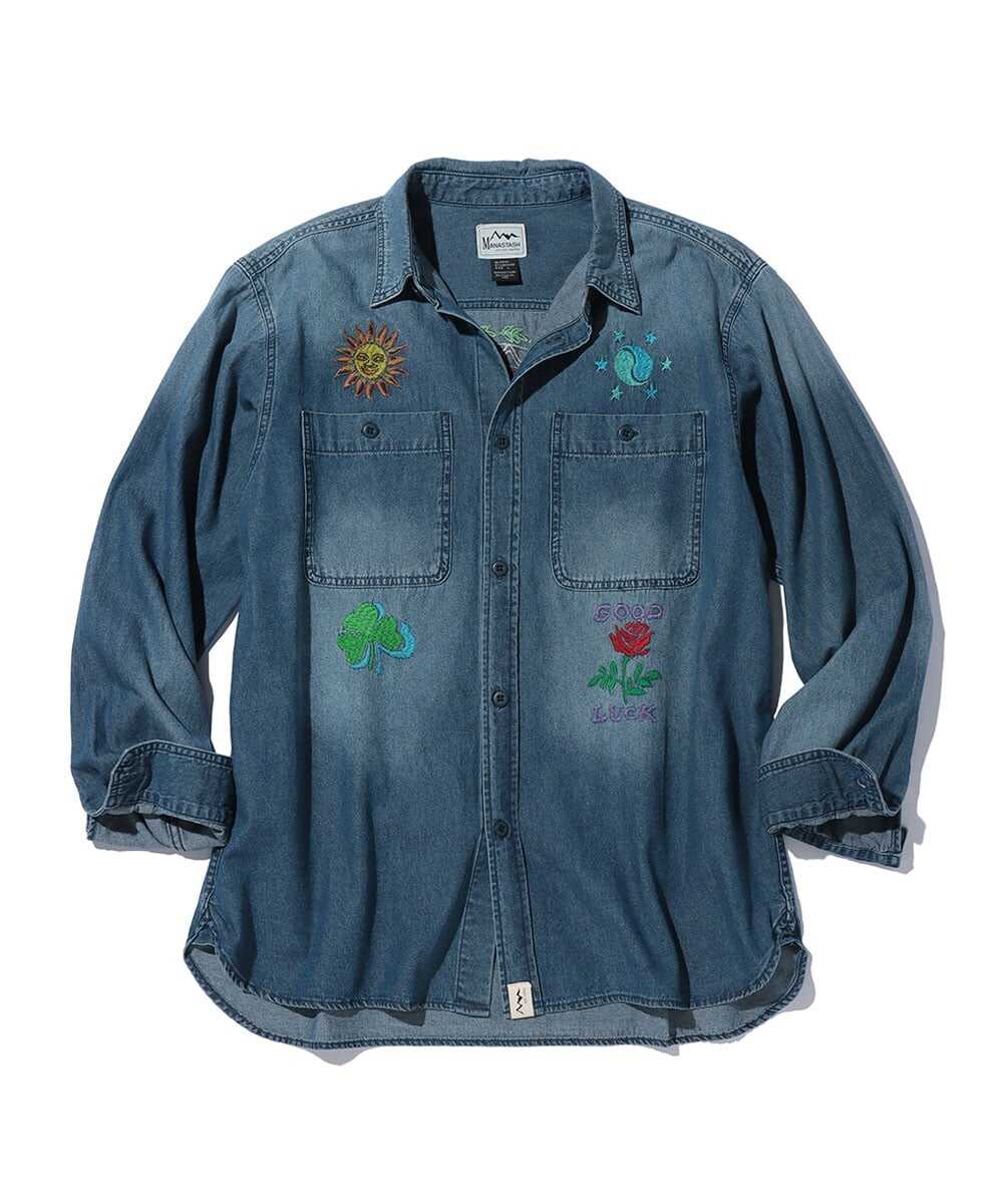 エンブロイダリー デニムシャツ