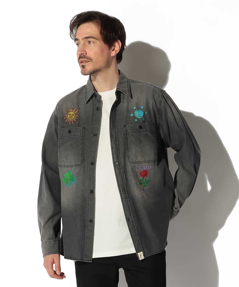 エンブロイダリー デニムシャツ