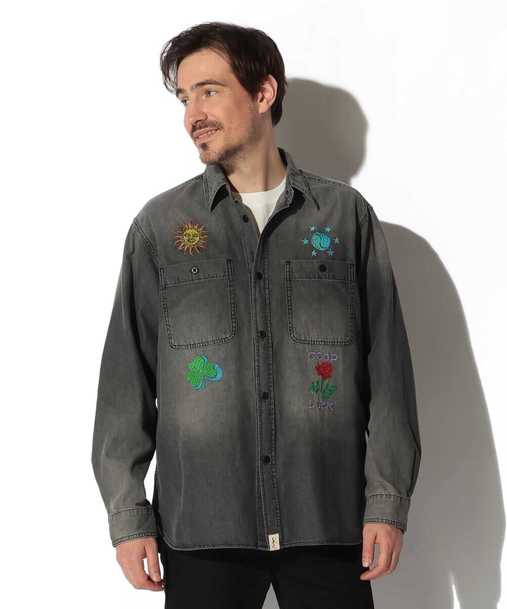 エンブロイダリー デニムシャツ