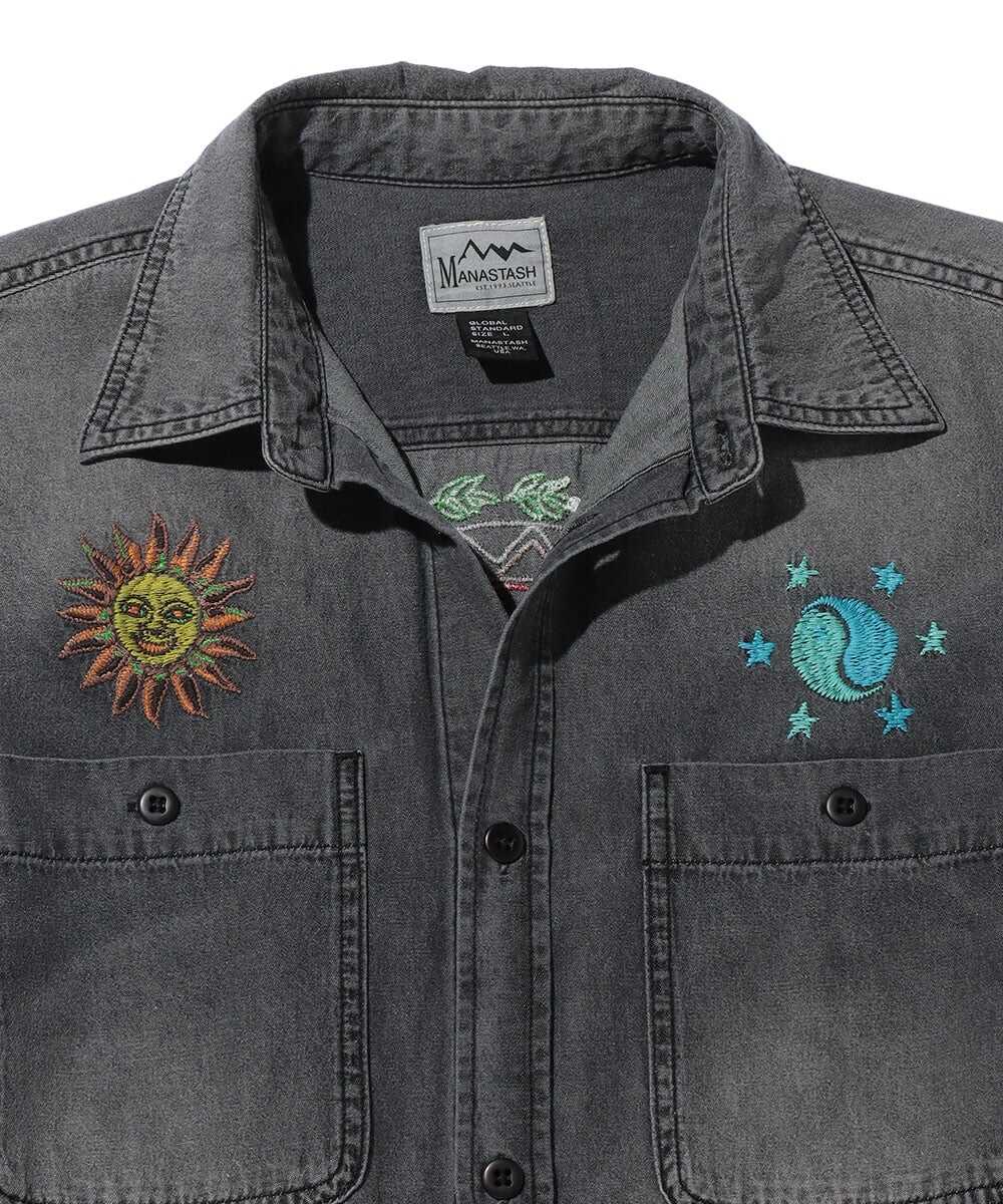 エンブロイダリー デニムシャツ