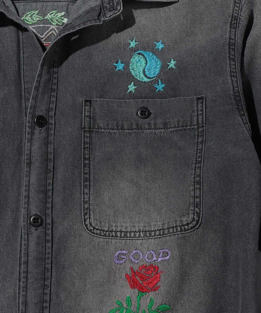 エンブロイダリー デニムシャツ
